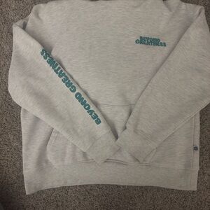 Cotton On Light Gray Sweatshirt with Teal Accents